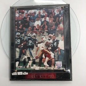 Jerry Rice #80 San Francisco 49ers Photo Plaque NFL Wall Hanging 10 x13 *FLAW